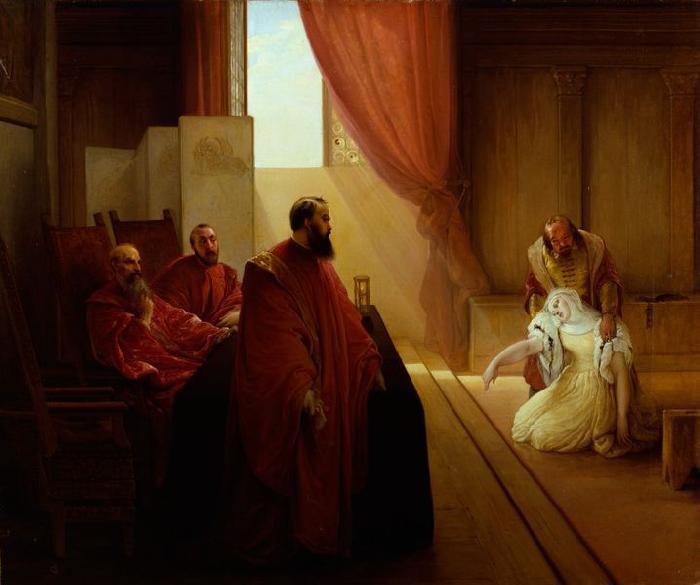 Francesco Hayez Valenza Gradenigo before the Inquisition oil painting image